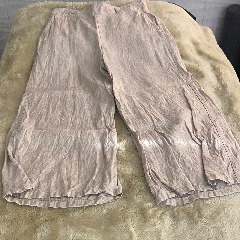 Halston Heritage Cream Wide Leg Pants